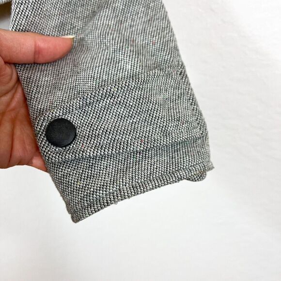 ANTHROPOLOGIE UNDER SKIES Grey Cropped Moto Style Jacket Size Medium - Picture 6 of 12